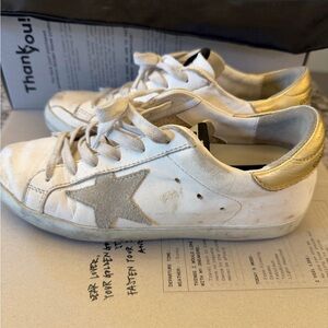 Golden Goose Superstar Sneakers with Gold Accents 36